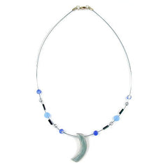 NECKLACE ANGLE GREY-BLUE-SILVER-COLOURED 42CM