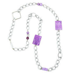 NECKLACE CURB CHAIN BEADS 95CM