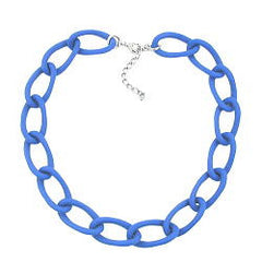 COLLIER WIDE CURB CHAIN JEANSBLUE-MATT 45CM
