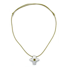 NECKLACE SILVER-COLOURED CROSS WITH RHINESTONE
