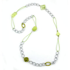 NECKLACE CURB CHAIN WITH BEADS 100CM
