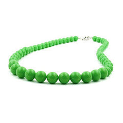 NECKLACE LIGHT GREEN BEADS 50CM
