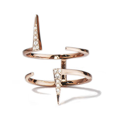 Luv AJ Double Pave Spike Ring