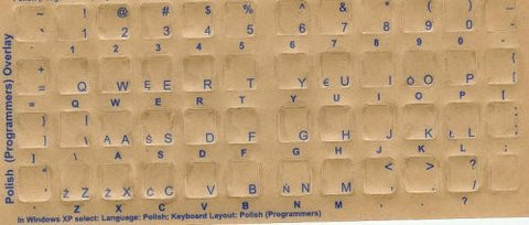 Polish Keyboard Stickers-Blue-