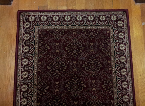 Rug One Import  Manchester Burgundy 26 inch hall runner with an end cap