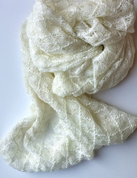 white knit scarf