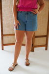 Medium Wash Mom Shorts