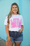 Mom Pink Block Tee