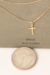 Layered Chain Cross Pendant Necklace