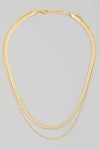 Layered Herringbone Layered Chain Necklace