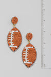 Seed Beaded Football Drop Earrings