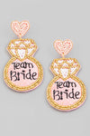 team bride beaded earrings