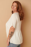 ivory dolman slv. babydoll top +