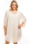 cream swiss dot shift dress +