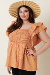 apricot smock babydoll blouse +