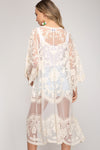 Cream Long Lace Kimono