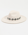 Western Concho Chain Fedora Hat in Ivory