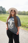 Grey Wild West Desert Roads Graphic Top +