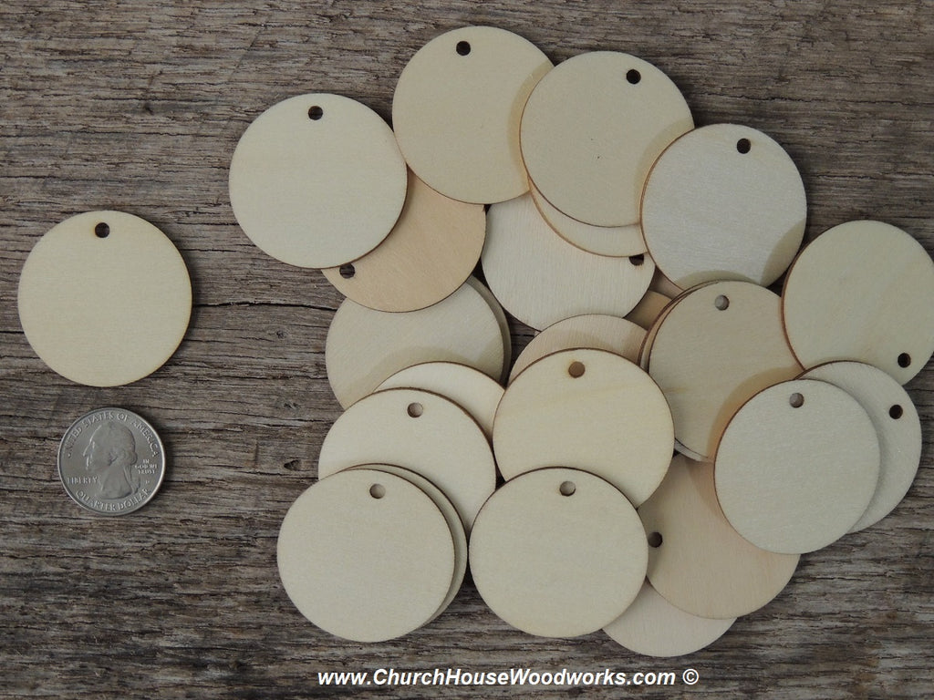 Wood craft disc 2 inch for coins checkers game pieces scarpbooking 1 hole 1.5 inch tags