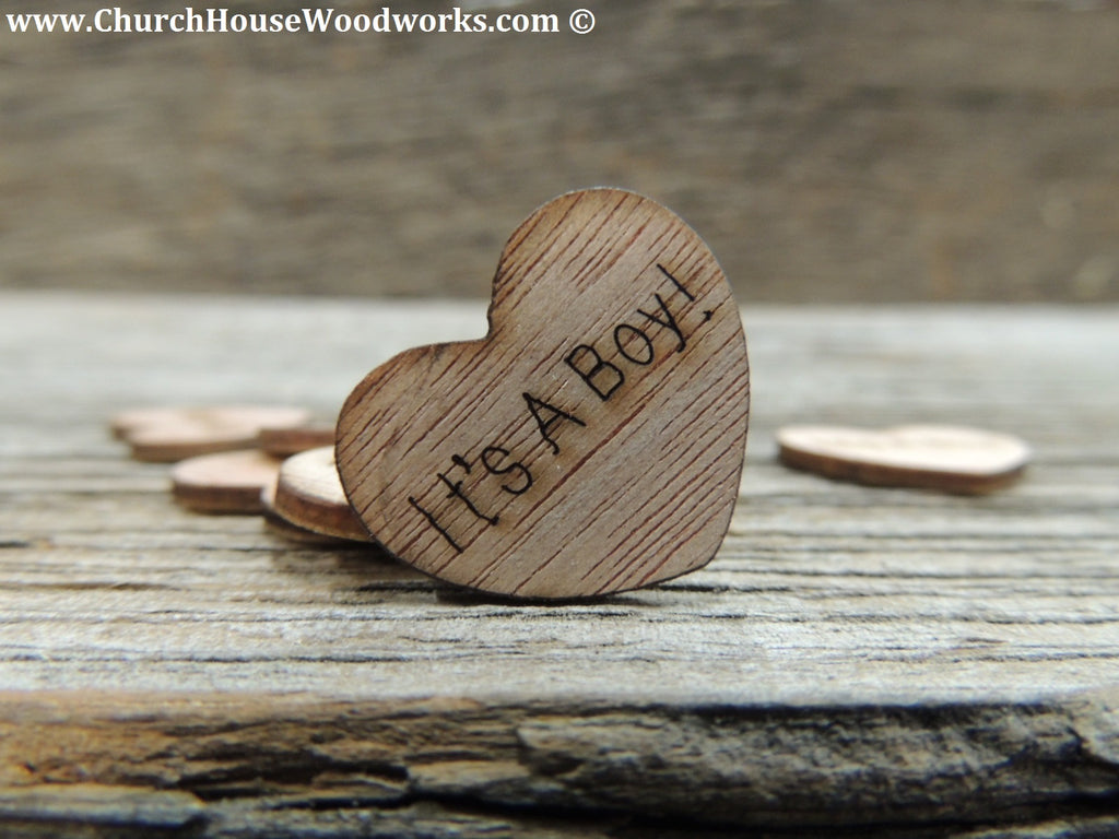 Baby Shower Wood Confetti for It's A Boy or It's A Girl by Church House Woodworks- Rustic, Barn, Country, Wooden