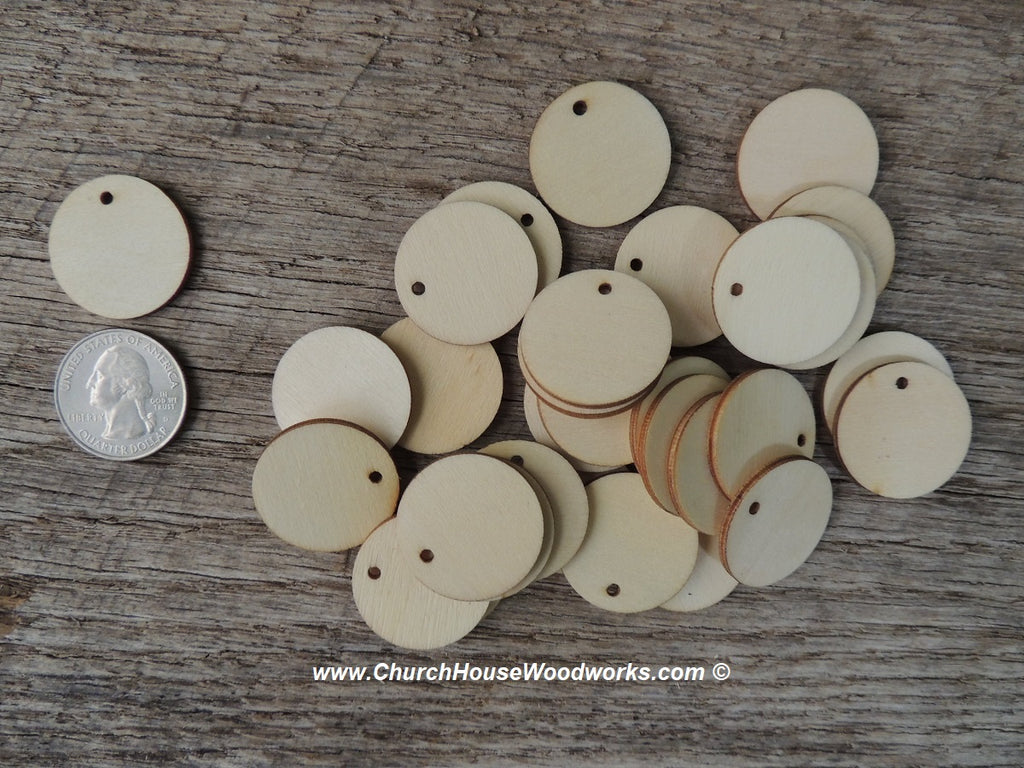 Wood craft disc 2 inch for coins checkers game pieces scarpbooking 1 hole tags