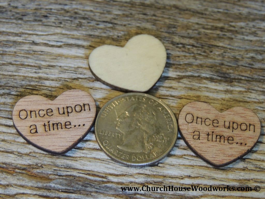 Wood Heart Wedding Confetti- Mr., Mrs, I Do, We Do, Bride, Groom, Happily Ever After, Once Upon A Time, Best Day Ever by Church House Woodworks. Great for Rustic Weddings, Barn Weddings, Country Weddings, Shabby Chic Weddings, etc.