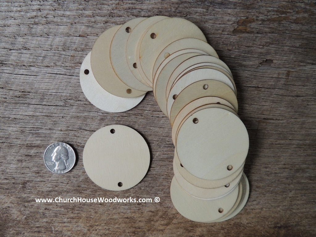 Wood craft disc 2 inch for coins checkers game pieces scarpbooking  with 2 holes ornaments