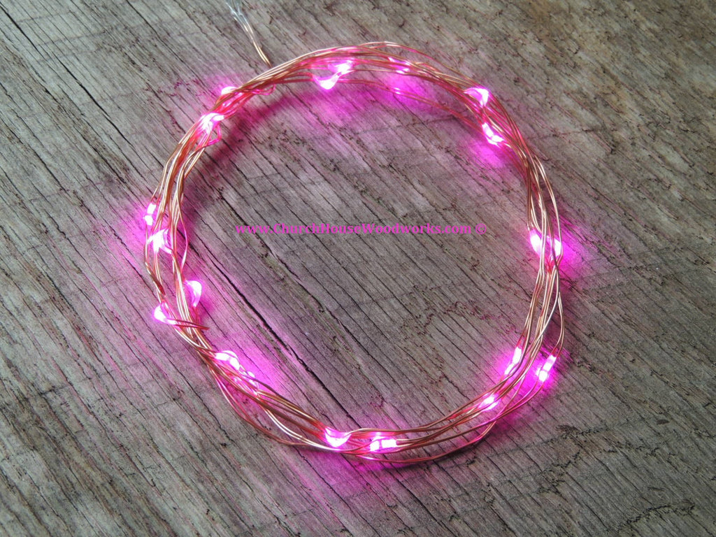 LED Fairy String Lights for rustic weddings wreaths mason jars pink 