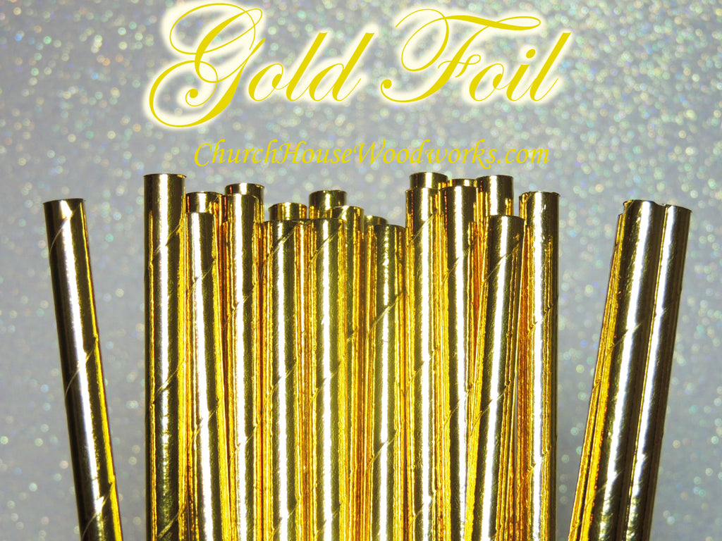 gold foil paper straw for weddings parties events showers decorations
