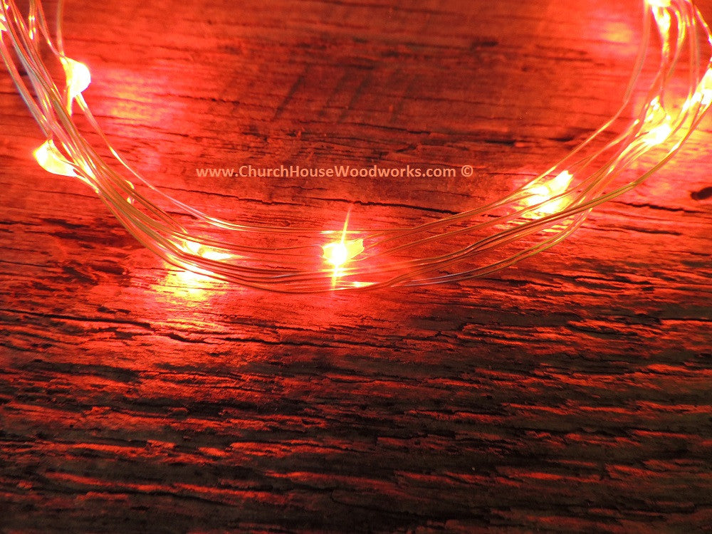 LED Fairy String Lights for rustic weddings wreaths mason jars RED