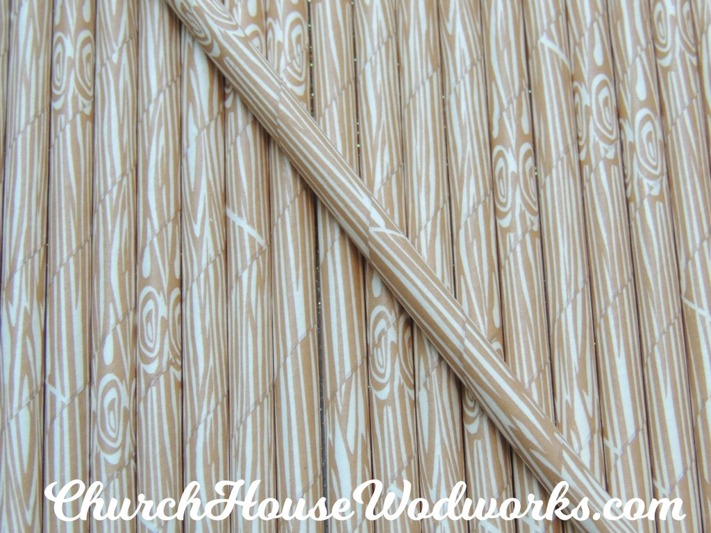 Tree bark natural wood grain paper straw for weddings parties events showers decorations