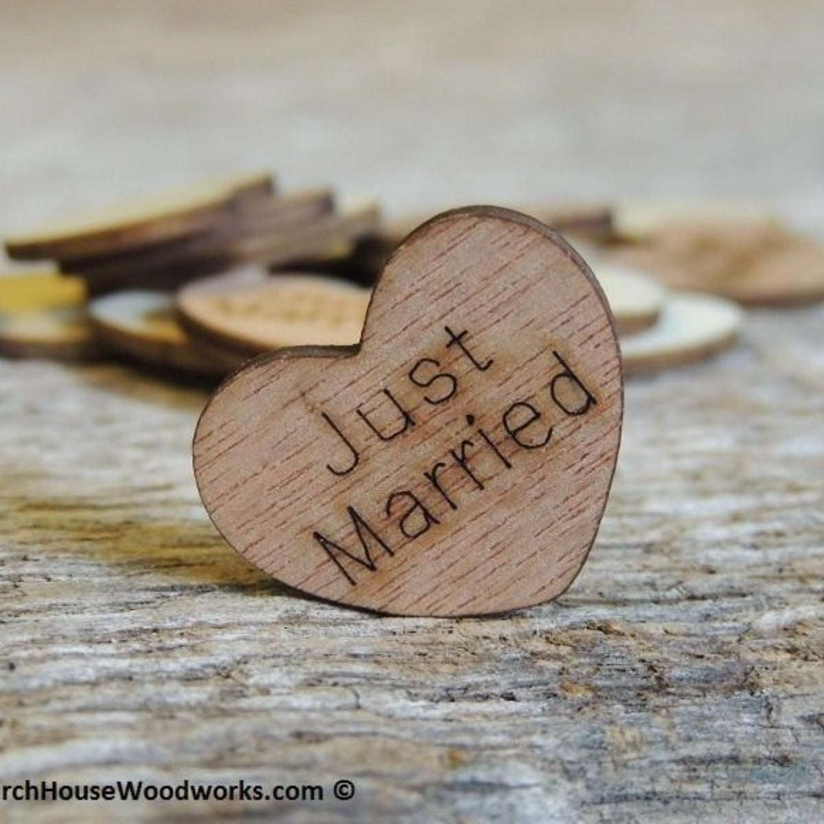 100 count Rustic Wedding Decor Wood Confetti Engraved Love Hearts Wooden Heart Confetti ~ Hope ~ Wood Hearts 