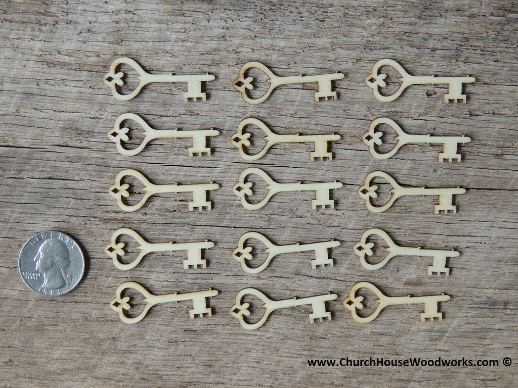 wooden skeleton keys for crafts decorations confetti scrapbooking embellishments 