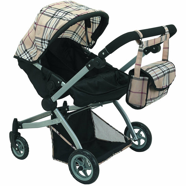 Mommy & Me Babyboo Twin Doll Stroller Foldable Deluxe Double Doll Pram with and 