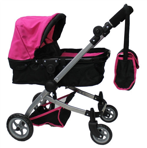 pink and black stroller