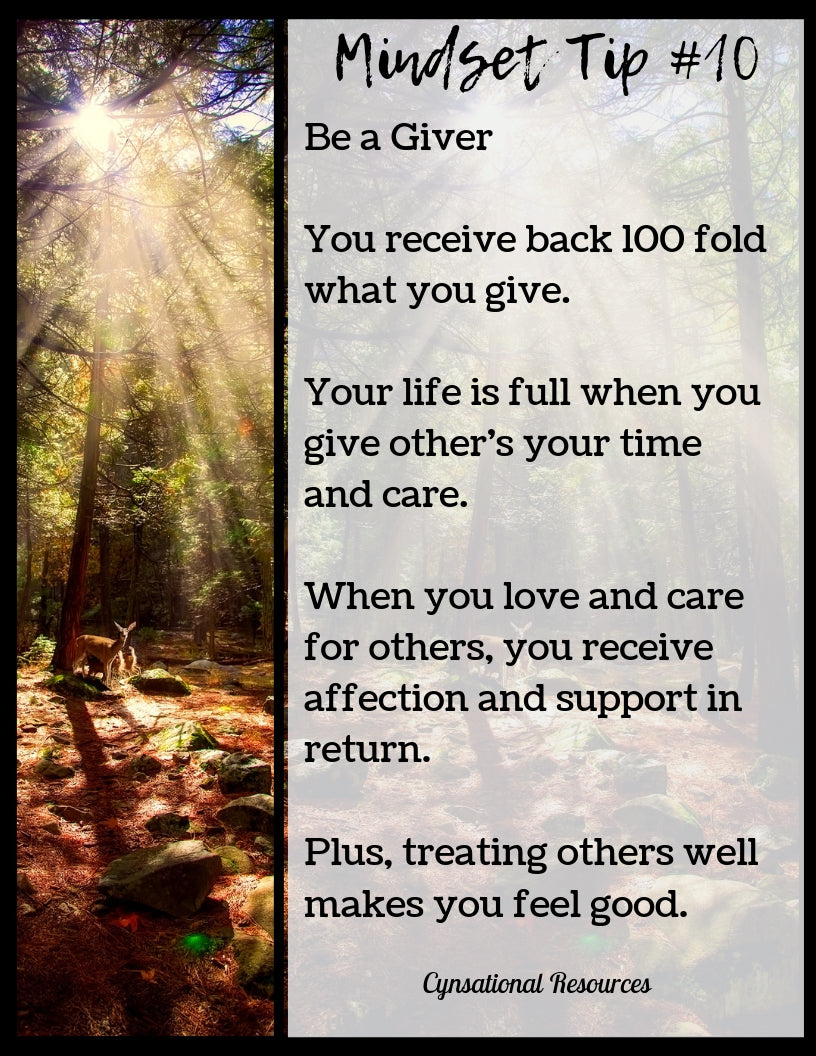 mindset Tip #10 Be a Giver