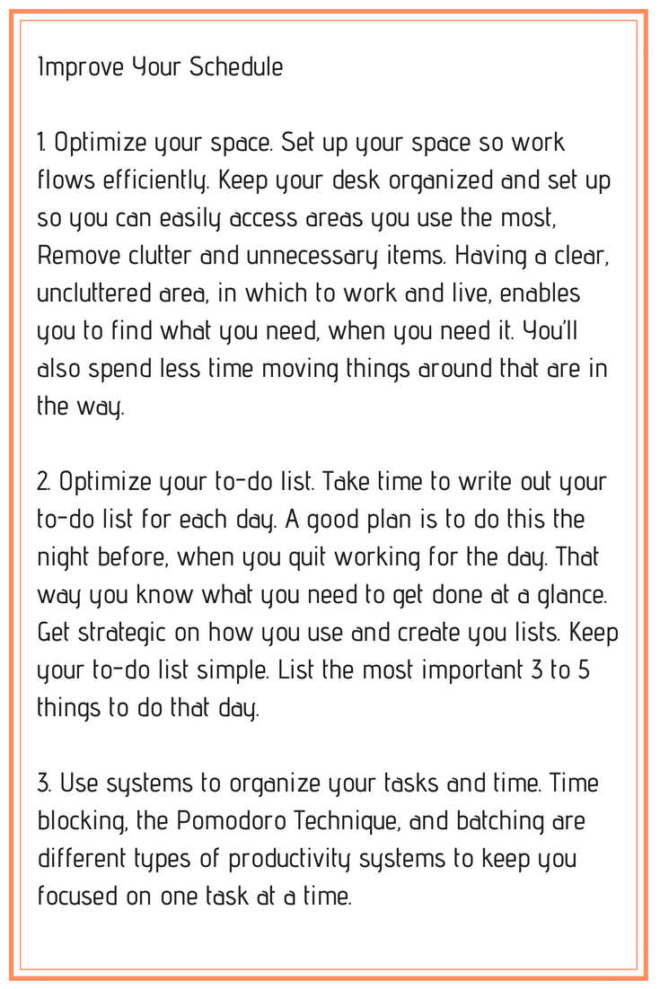 How to Improve your Schedule 