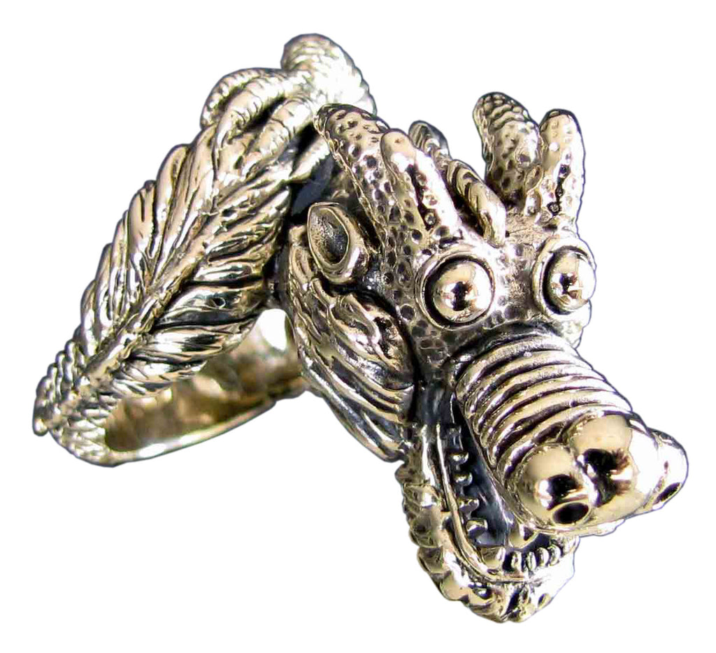 Tribal Dragon Ring Fuchur in Bronze - Size 16