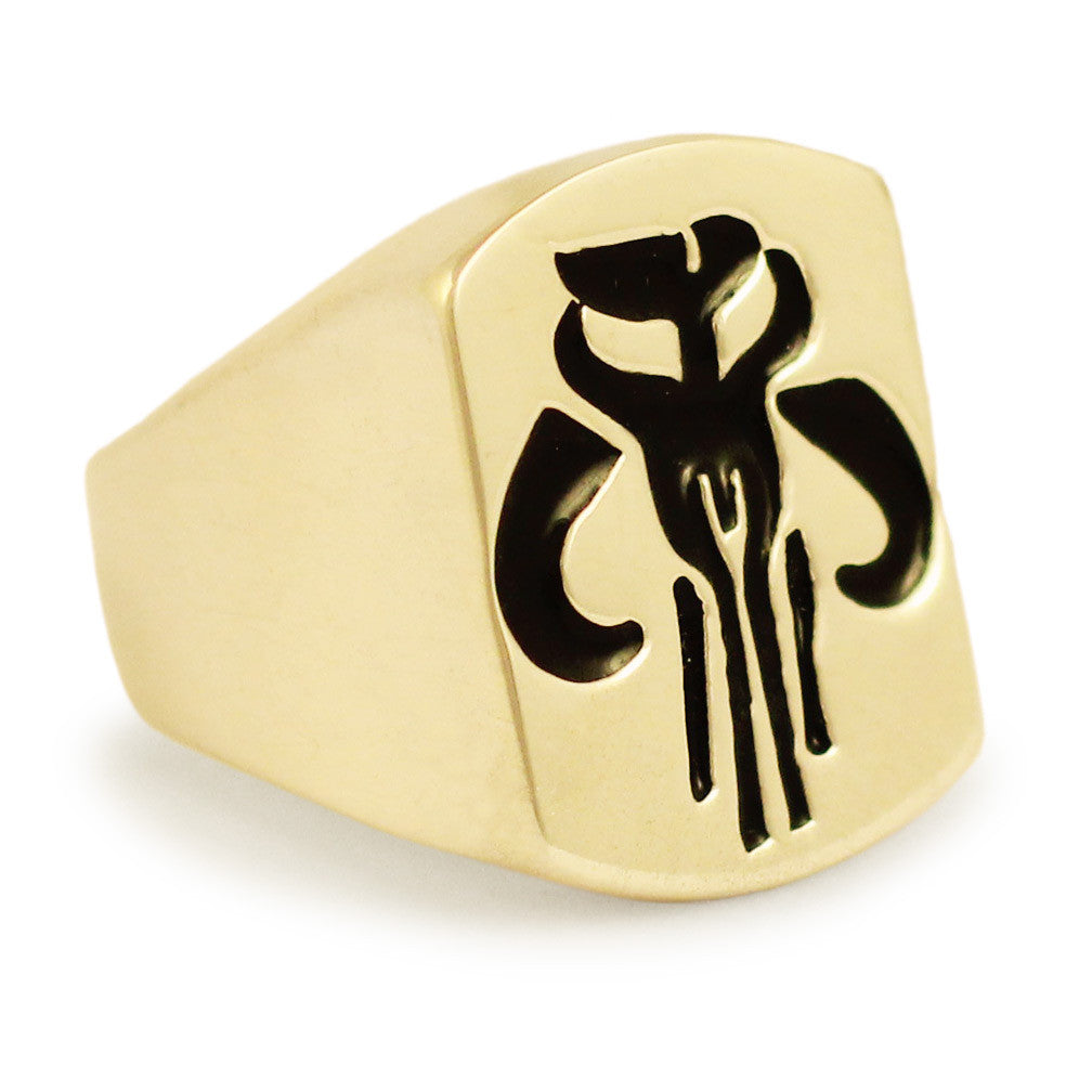 Bronze Mythosaur Skull Star Wars Ring - Boba Fett Mandalorian Insignia