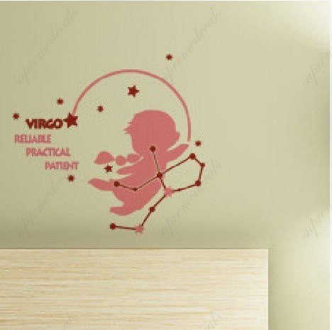 Custom PopDecals - Virgo (constellation) - Beautiful Tree Wall Decals for Kids Rooms Teen Girls Boys Wallpaper Murals Sticker Wall Stickers Nursery Decor Nursery Decals - PopDecors,Home, PopDecals, PopDecors