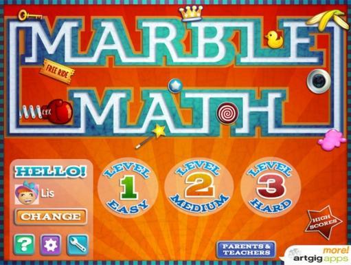 Marble Math kids app