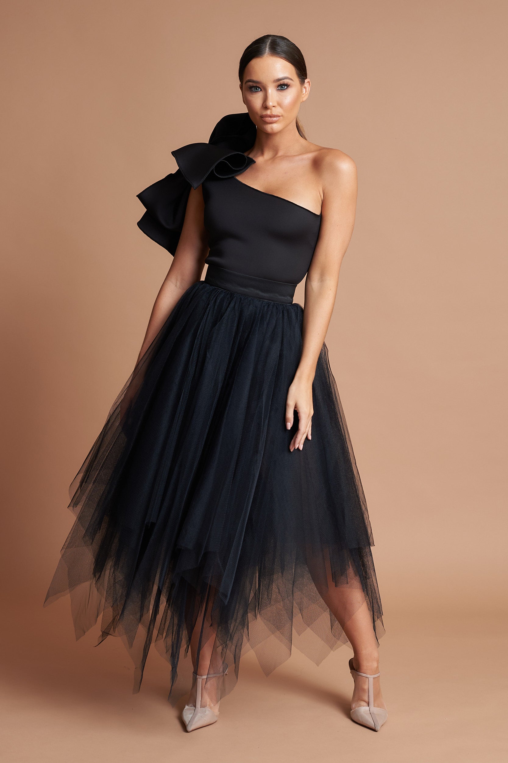 black tulle formal skirt