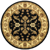 LR Resources Adana 80371 Black/Cream Machine Loomed Area Rug 9'1'' round