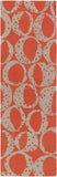 Surya Decorativa DCR-4015 Rust Area Rug by Lotta Jansdotter 2'6'' x 8' Runner