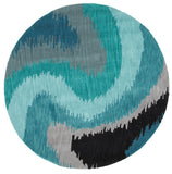 LR Resources Fashion 02511 Blue Hand Tufted Area Rug 7'9'' X 7' 9'' Round