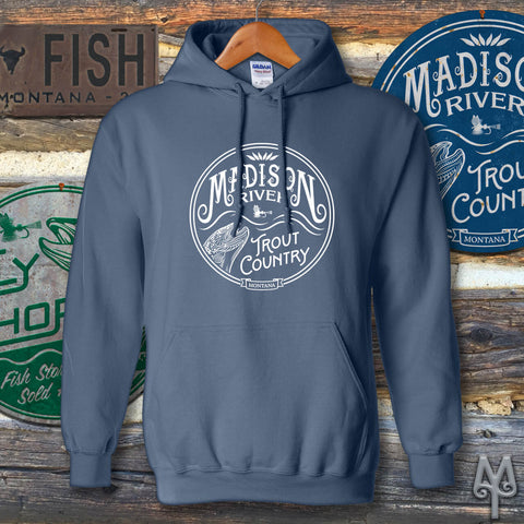 A Madison River Trout Country hoodie sweatshirt by Montana Treasures