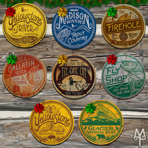 Fly Fishing and National Parks wall signs by Montana Treasures