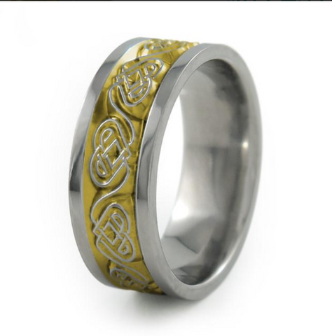 Guinevere Titanium Ring Anodized Gold