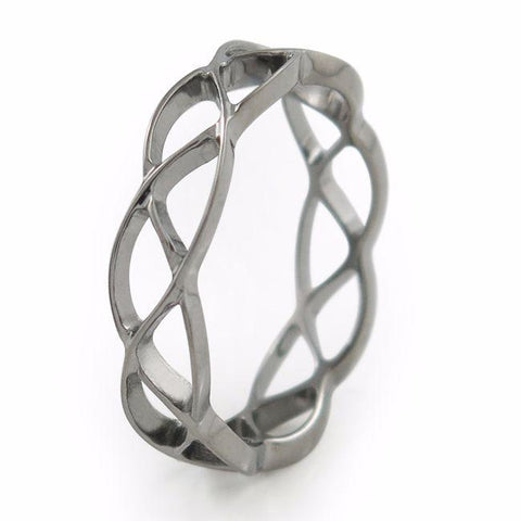 Titanium Ring made from looping infinity symbols
