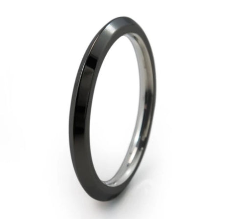 Pyramid Stackable Ring in Black Finish